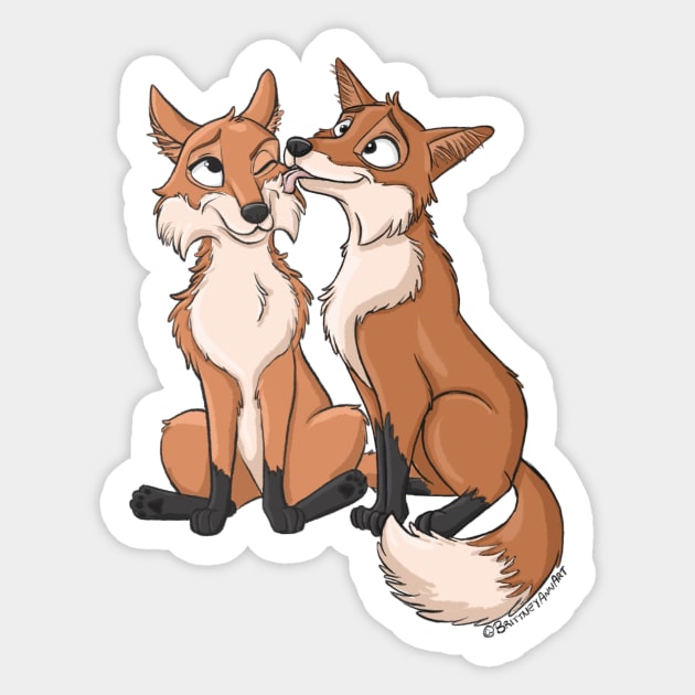 Fox Couple Sticker by Brittney Ann Art